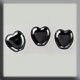 12247 Glass Treasures-Small Channeled Heart 6mm Bright Hematite (Qty. 3) THUMBNAIL
